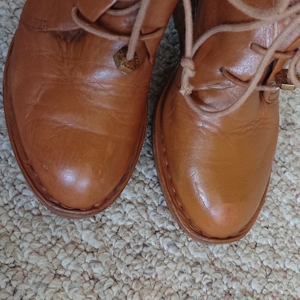 MARC BY MARC JACOBS Brown Tan Calf Leather Wedge oxford ankle Boots size 6 - Picture 16 of 16